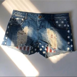 Distressed  jean shorts